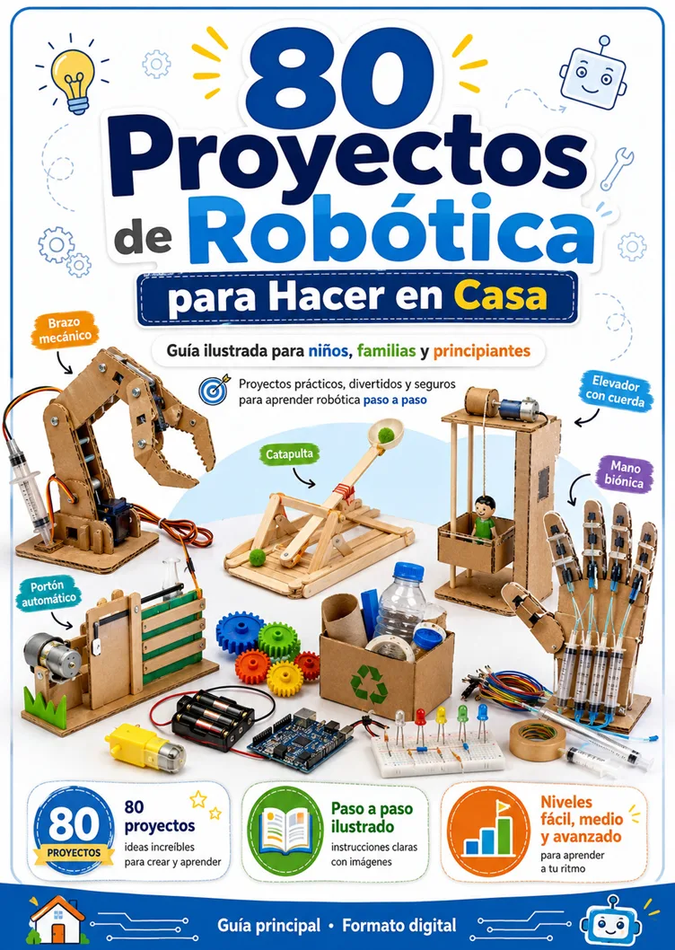 Portada: 80 Proyectos de Robótica para Hacer en Casa
